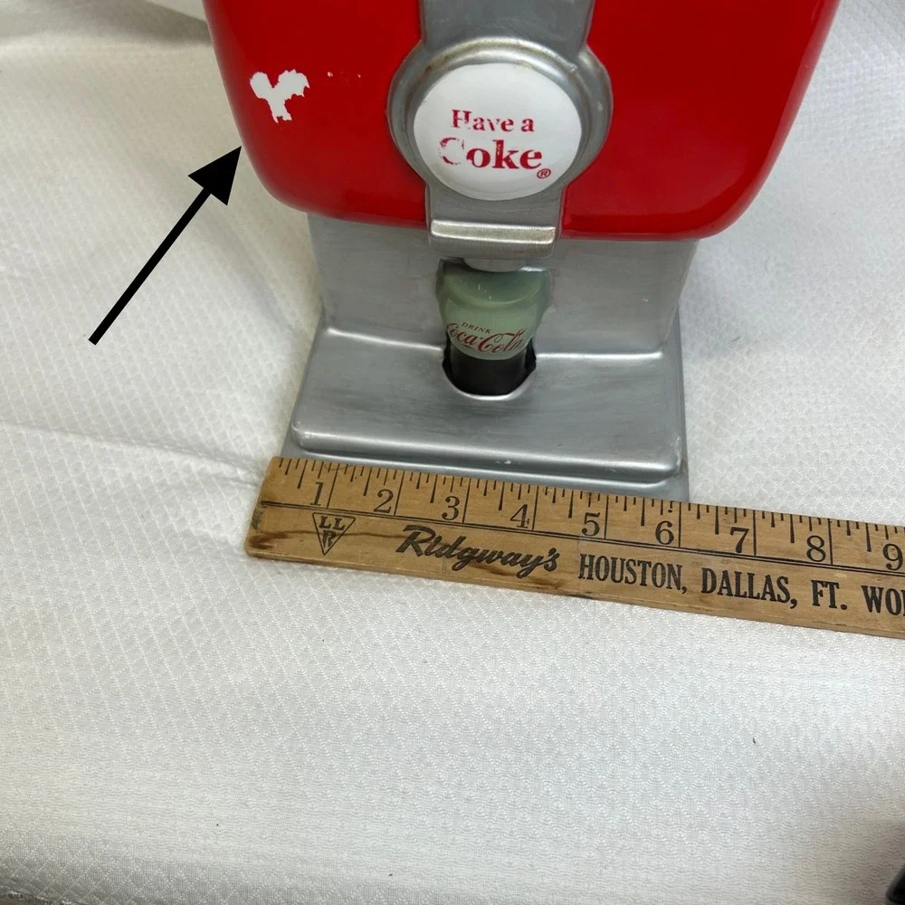 Coca-Cola Soda Fountain Dispenser Ceramic Cookie Jar Gibson 2003 Red Silver
